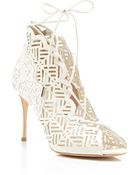 Nicholas Kirkwood Stencil Lace Up Sandal in White - Lyst