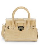 Jimmy Choo Rosalie Crocstamped Leather Satchel - Lyst