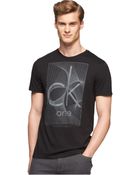 Calvin Klein Crew-Neck Graphic Print Slim-Fit T-Shirt - Lyst