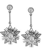Givenchy Silver Tone Frosted Crystal Drop Earrings - Lyst