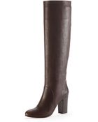 Lanvin Leather Pull-On Knee Boot - Lyst
