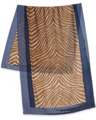 Tory Burch Zebraprint Silk Wool Scarf - Lyst