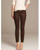 Banana Republic Coated Mahogany Skinny Ankle Pant - Lyst