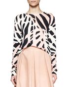 Proenza Schouler Long-Sleeve Printed Crew Shirt - Lyst