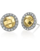 Charriol Two Tone Faceted Diamondset Earrings - Lyst