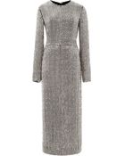 Wes Gordon Metal Embroidered Quadrant Dress - Lyst