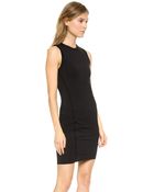 T By Alexander Wang Jersey Twist Draped Sleeveless Dress - Black - Lyst