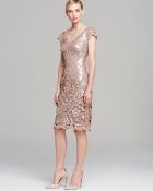 Tadashi Shoji Dress - V Neck Cap Sleeve Sequin - Lyst