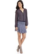 Sam Edelman Printed Sheer Button Down Blouse - Lyst