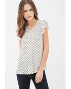 Forever 21 Polka Dot Print Blouse - Lyst