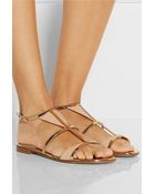 Gianvito Rossi Two-Tone Patent-Leather Sandals - Lyst