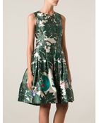 Oscar de la Renta Printed Silk-Blend Dress - Lyst