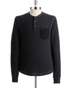Original Penguin Waffle Henley Top - Lyst