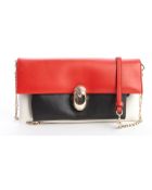 Christian Louboutin Red, Black And White Leather 'Khepira' Convertible Clutch - Lyst
