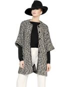 Emporio Armani Wool Blend Bouclè & Lurex Knit Coat - Lyst