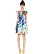 Blugirl Blumarine Silk Chiffon & Cotton Satin Dress - Lyst