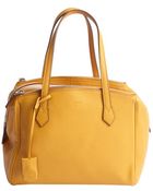 Fendi Mustard Yellow Leather Tri-Zip Top Handle Tote - Lyst