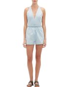 Valentino Denim Cross-Back Romper - Lyst