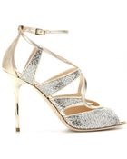 Jimmy Choo Kelsey Glitterfinish Leather Sandals - Lyst