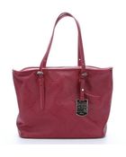 Longchamp Hortensia Pink Leather Logo Embossed 'Lm Cuir' Tote - Lyst