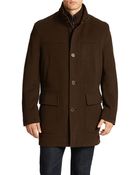Cole Haan Wool-Blend Bib Topcoat - Lyst
