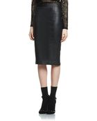 Patrizia Pepe Slim Fit Pencil Skirt With High Waist In Stretch Nappa Leather - Lyst