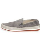 Prada Suede Slip-On Espadrille - Lyst