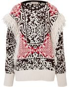 Emilio Pucci Intarsia Knit Pullover With Fringe - Lyst