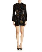 Free People Printed Burnout Velvet Dress - Lyst