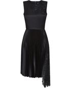 Karen Millen Pleat and Patchwork Dress - Lyst