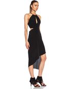 Haute Hippie Twist Back Silk Dress With Side Cut Outs - Lyst