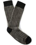 Club Monaco Herringbone Cashmere-Blend Socks - Lyst