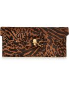 Alexander McQueen Embellished Leopard-Print Calf Hair Clutch - Lyst