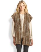 Josie Natori Knitted Fur Vest - Lyst