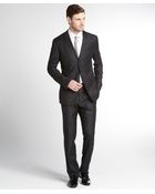 Dolce & Gabbana Dark Grey Striped Wool 3-Button Suit With Flat Front Pants - Lyst