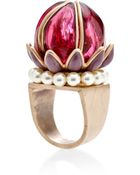 Gripoix Burgundy Fantasia Flower Ring - Lyst