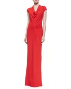 Michael Kors Draped Matte Jersey Gown - Lyst