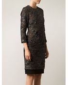 No 21 Lame Floral Dress - Lyst