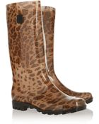 Dav Jelly Lug Leopard-Print Rubber Boots - Lyst