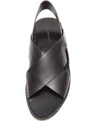 Alexander Wang Elena Flat Leather Sandals - Lyst