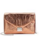 Loeffler Randall Metallic Leather Push Lock Clutch - Lyst