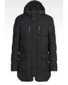 Armani Jeans Down Jacket In Technical Fabric And Houndstooth Wool - Lyst