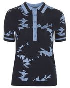 Topshop Abstract Knit Polo Top By Unique - Lyst