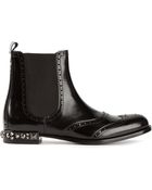 Dolce & Gabbana Brogue Ankle Boot - Lyst