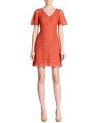 Dolce & Gabbana Lace Flutter-Sleeve Dress - Lyst