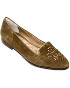 Me Too Becky Studded Suede Loafers - Lyst