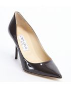 Jimmy Choo Dark Taupe Leather 'Agnes' Pointed Toe Pumps - Lyst