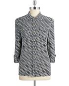 Jones New York Geometric Button-Down Blouse - Lyst