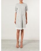 T By Alexander Wang Frayed Burlap Dress - Lyst