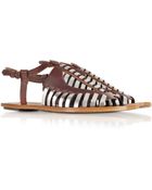Proenza Schouler Brown Woven Leather Flat Sandal - Lyst